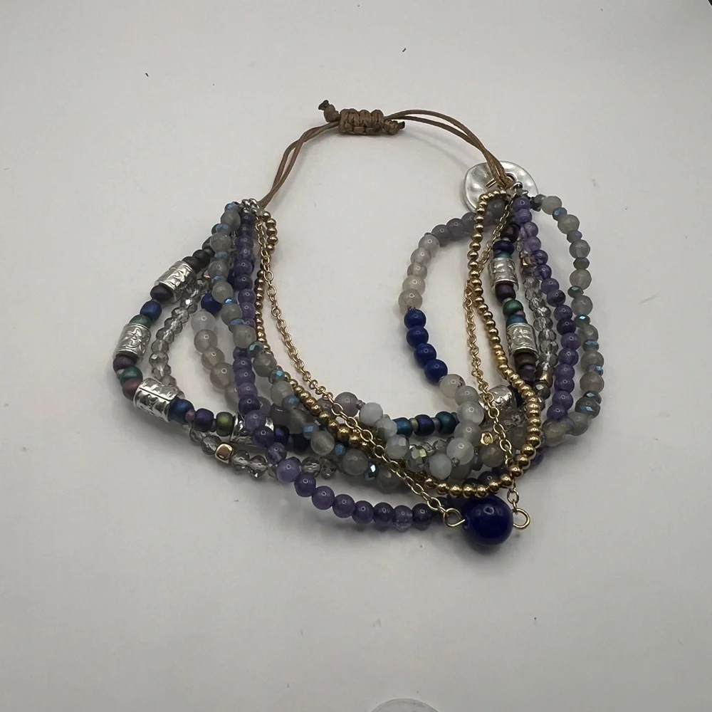 Demdaco Beaded Love Bracelet Indigo